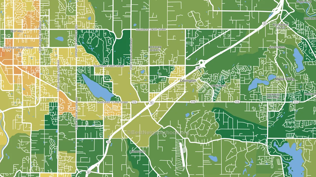 98042, WA block-group voter-turnout map