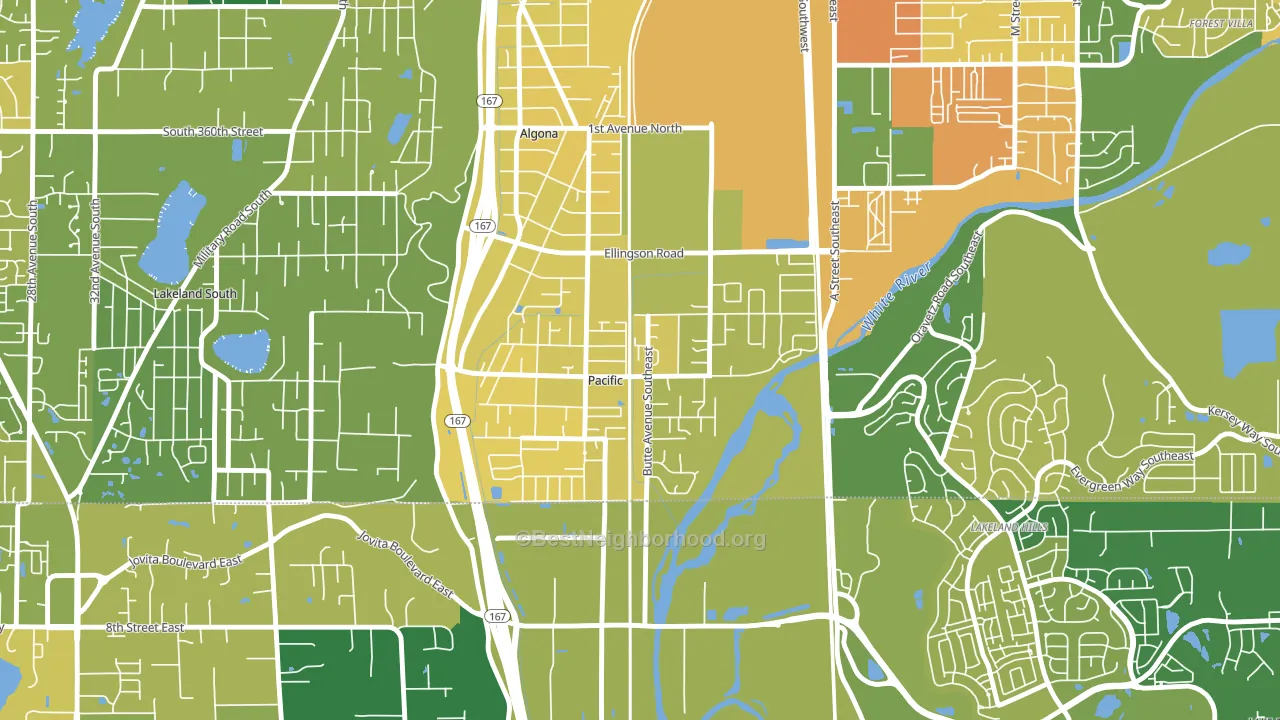 98047, WA block-group voter-turnout map