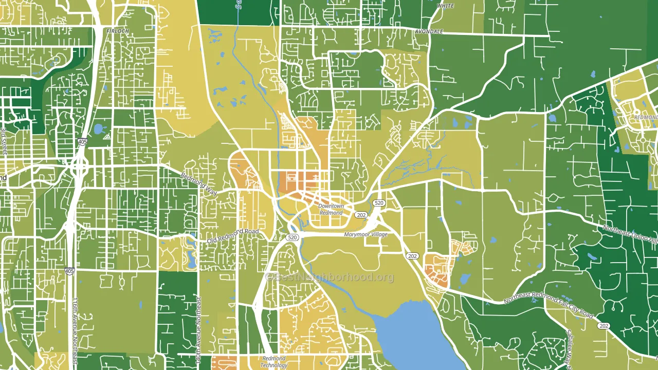 98052, WA block-group voter-turnout map