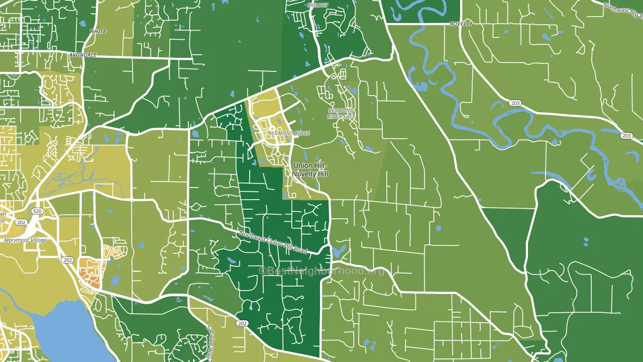 98053, WA block-group voter-turnout map