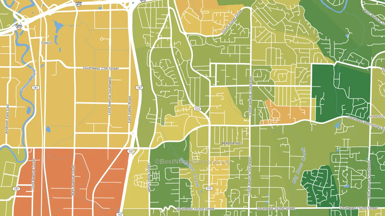 98055, WA block-group voter-turnout map