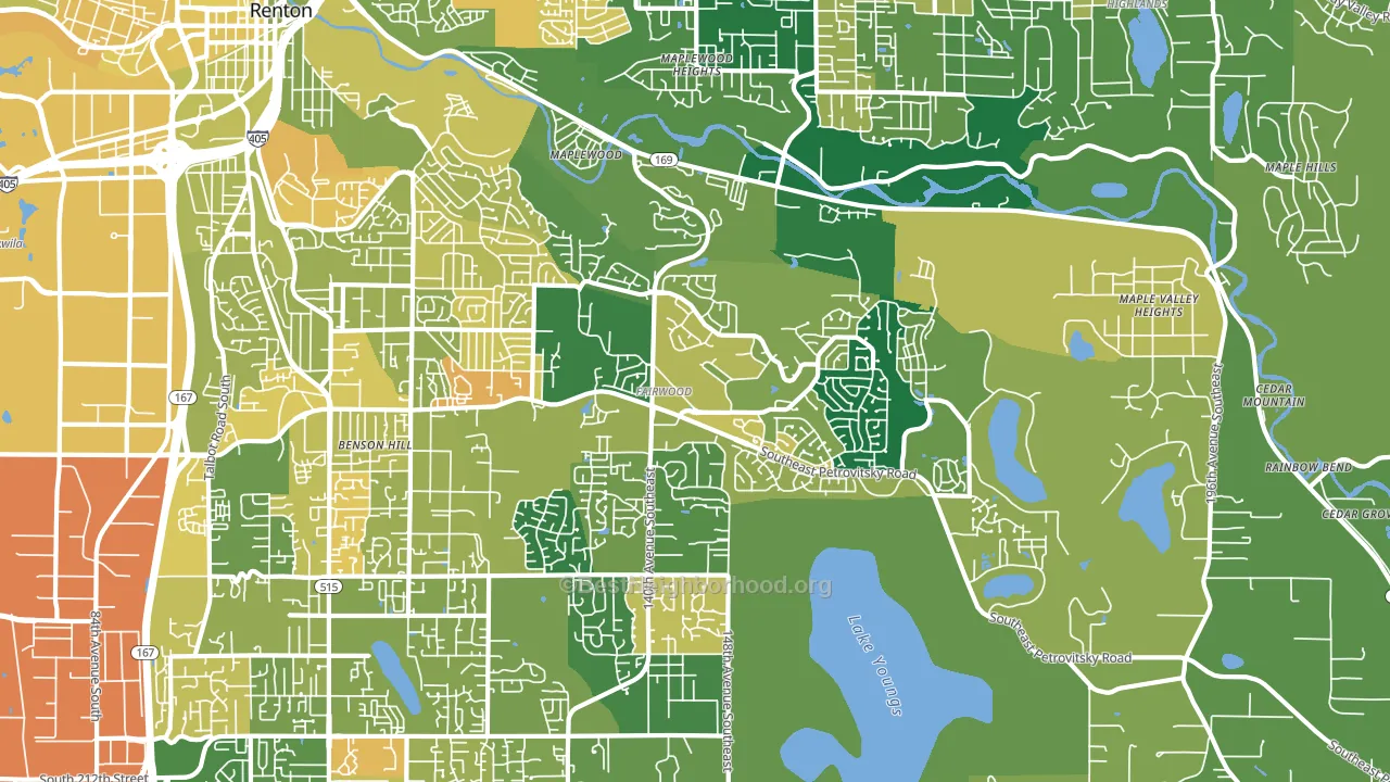 98058, WA block-group voter-turnout map