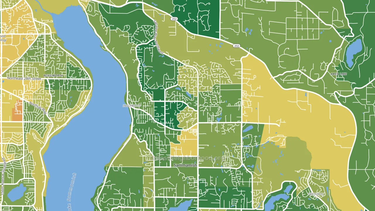 98074, WA block-group voter-turnout map
