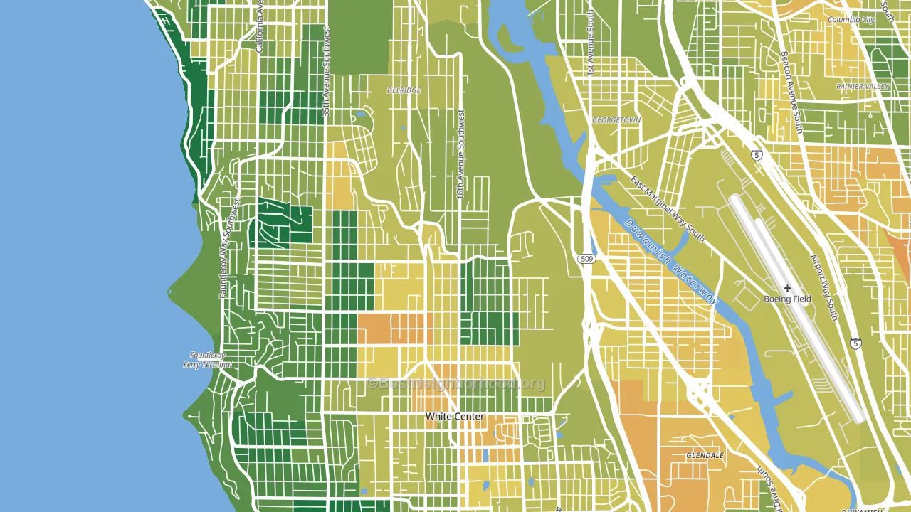 98106, WA block-group voter-turnout map