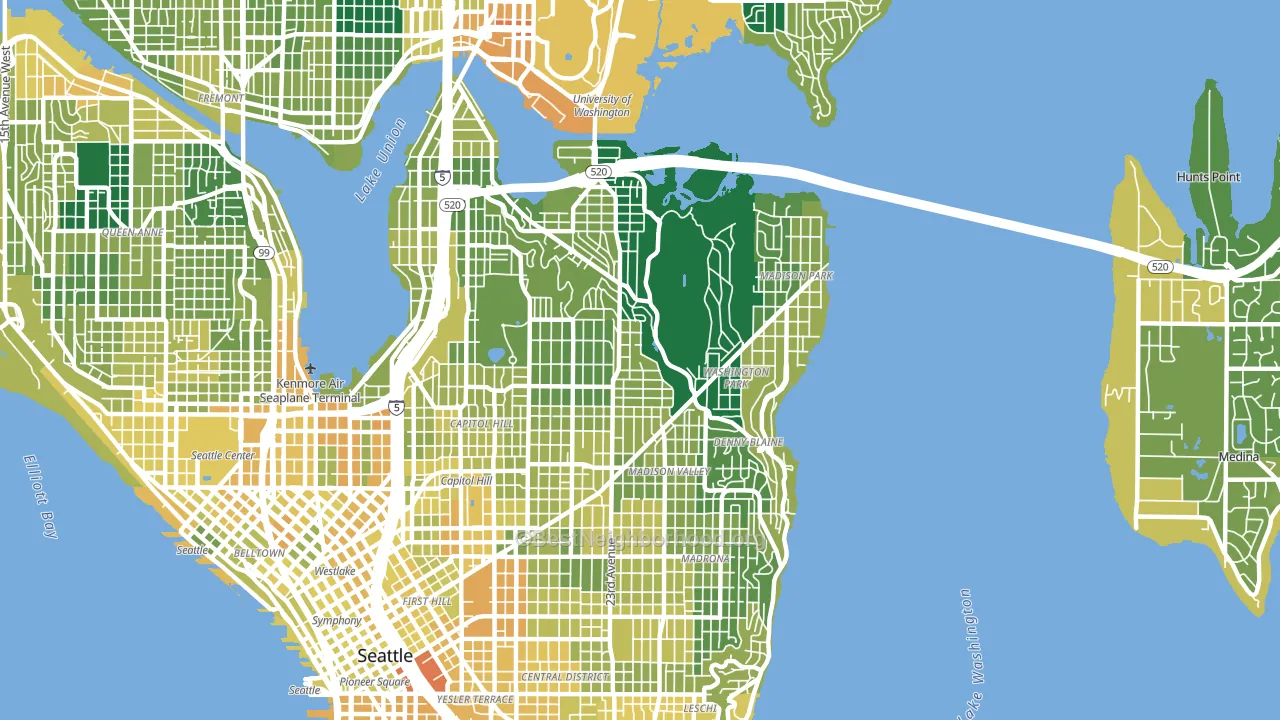 98112, WA block-group voter-turnout map
