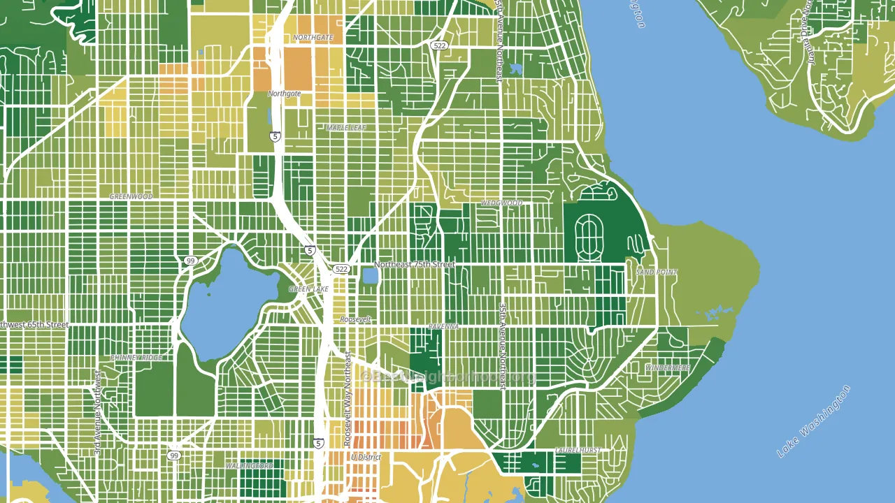 98115, WA block-group voter-turnout map