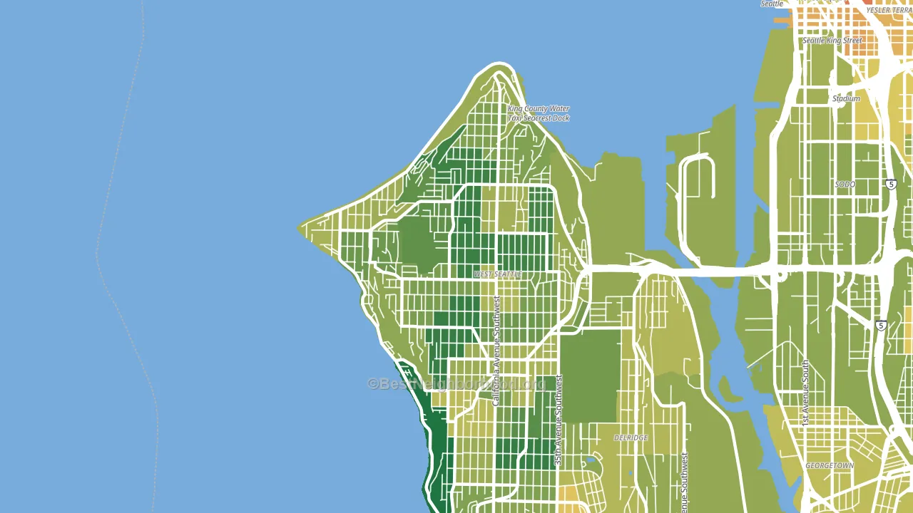 98116, WA block-group voter-turnout map