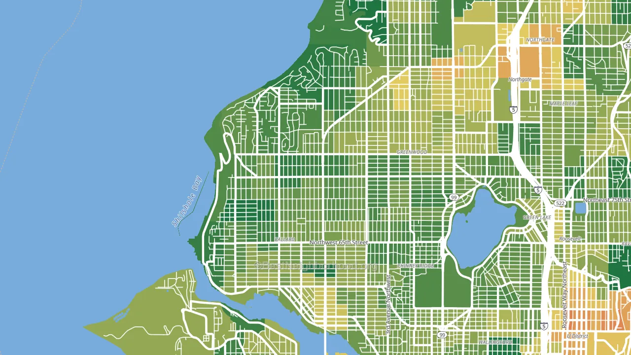 98117, WA block-group voter-turnout map