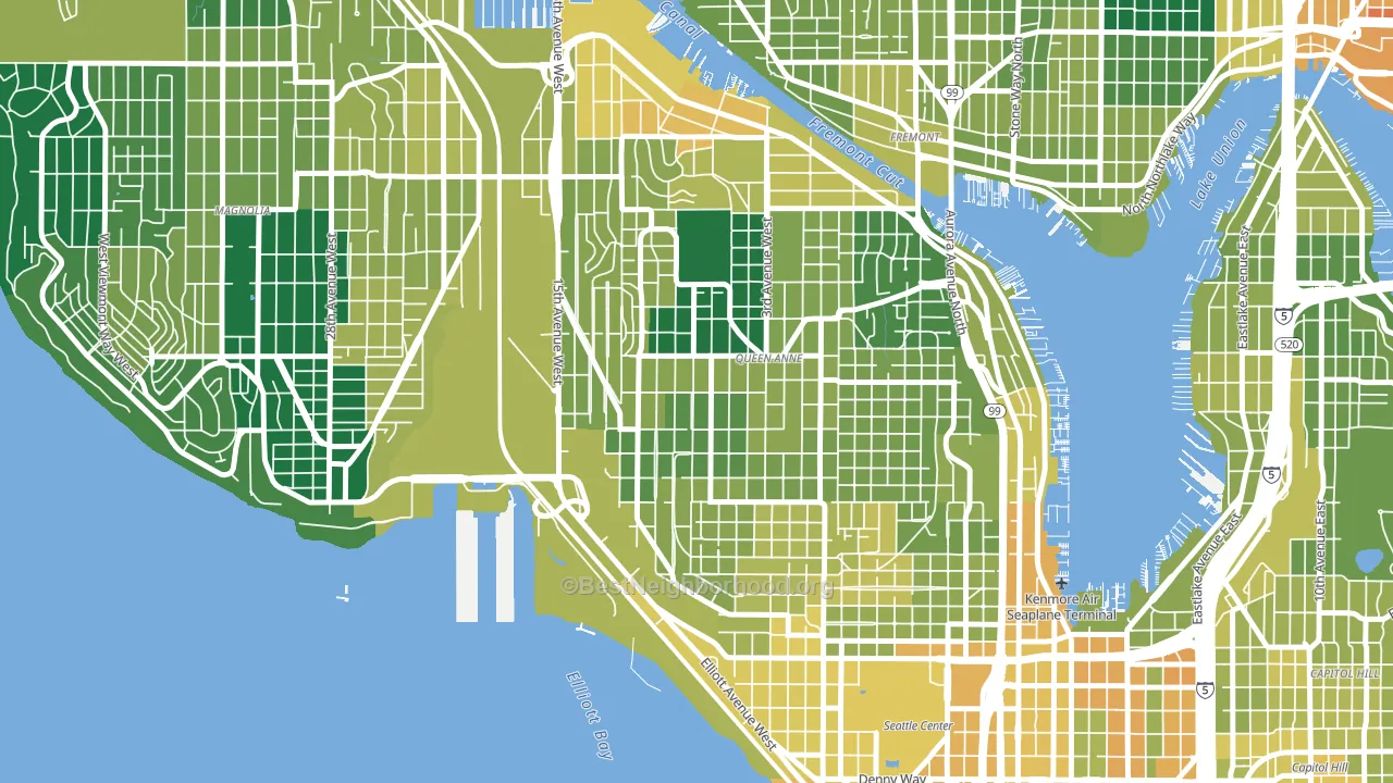 98119, WA block-group voter-turnout map