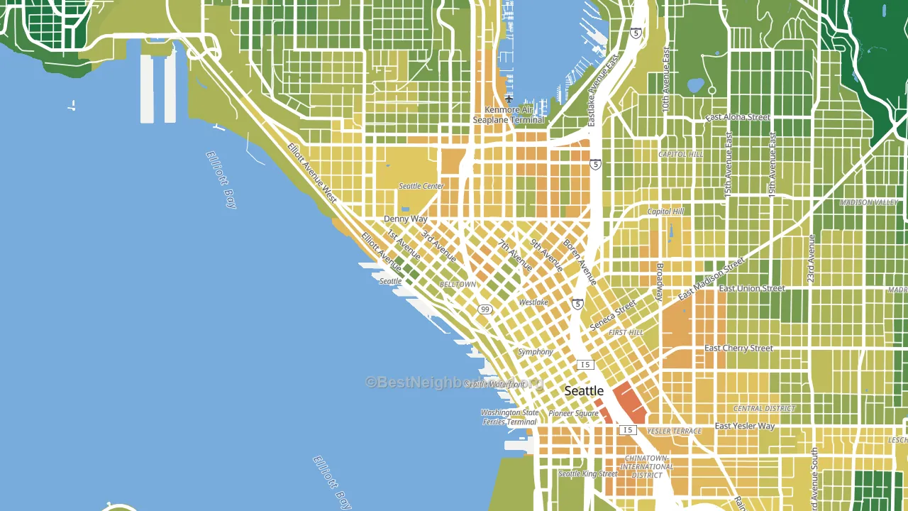 98121, WA block-group voter-turnout map