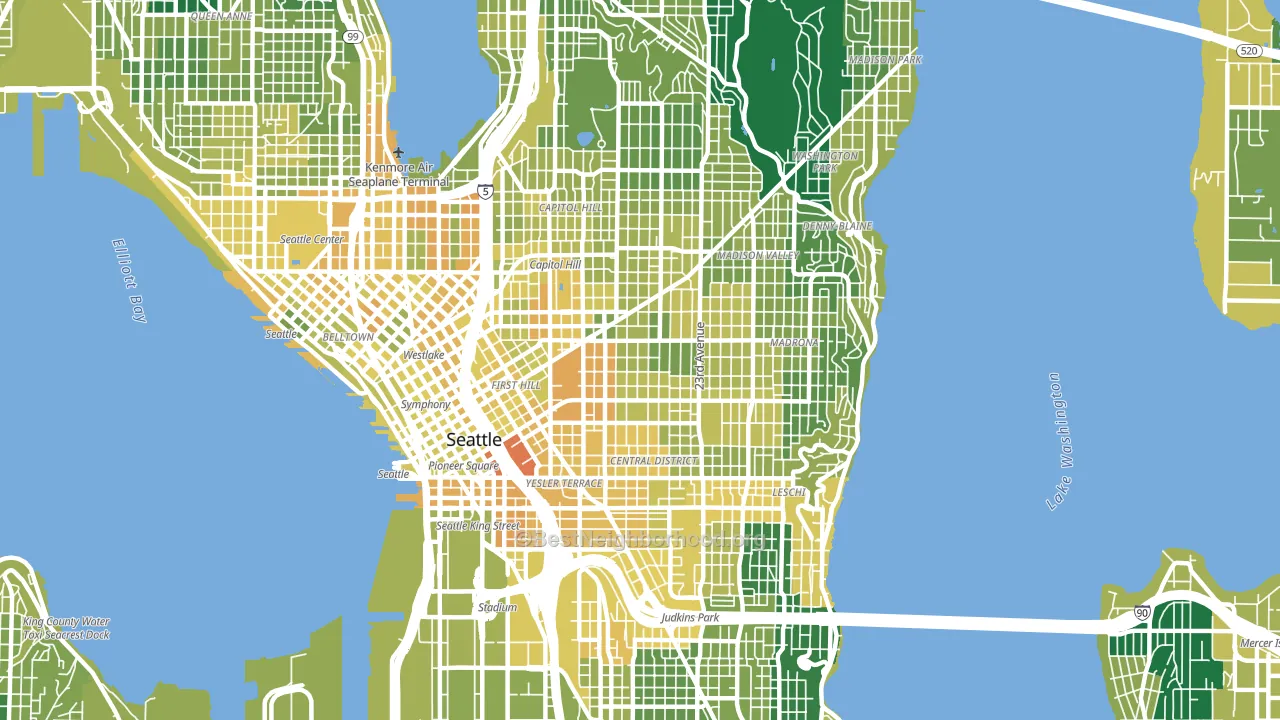 98122, WA block-group voter-turnout map