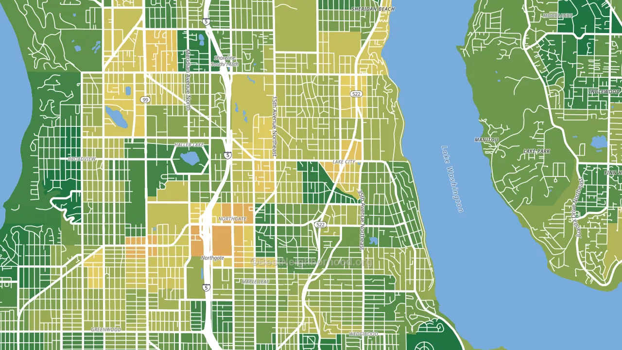 98125, WA block-group voter-turnout map