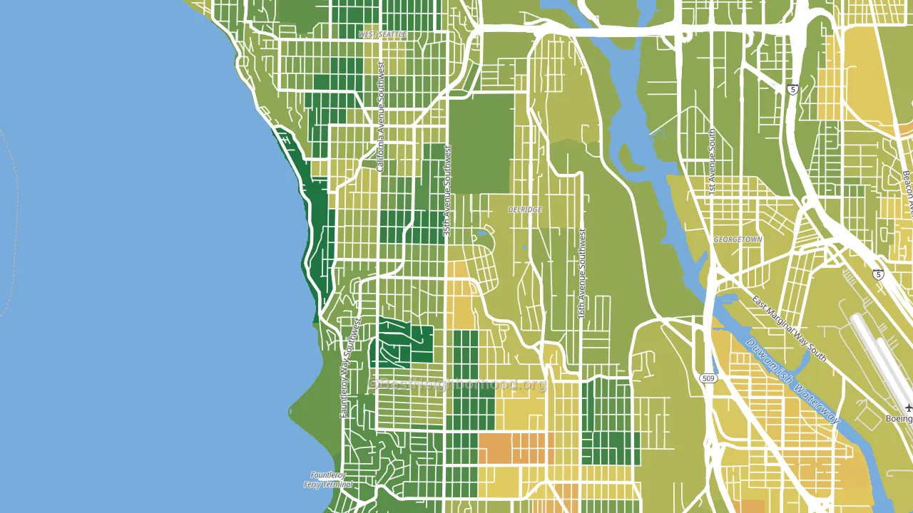 98126, WA block-group voter-turnout map