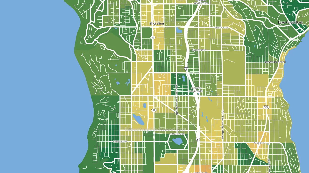 98133, WA block-group voter-turnout map