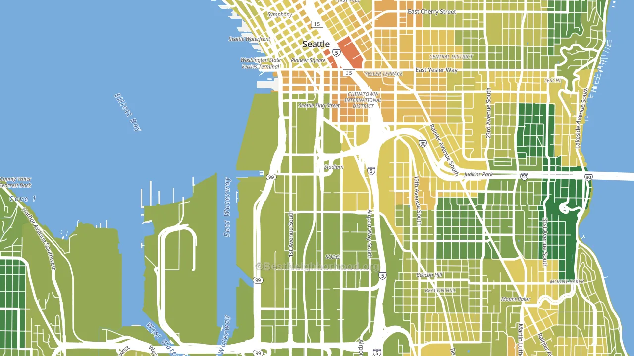 98134, WA block-group voter-turnout map