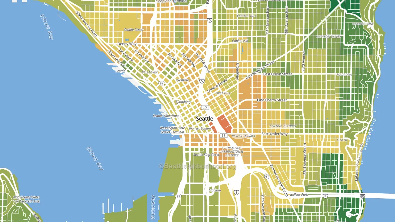 98164, WA block-group voter-turnout map