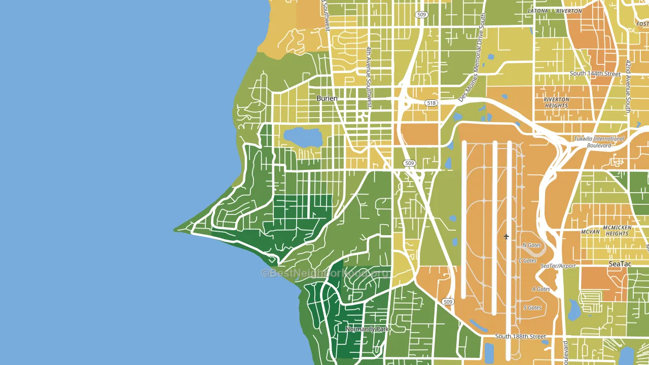 98166, WA block-group voter-turnout map