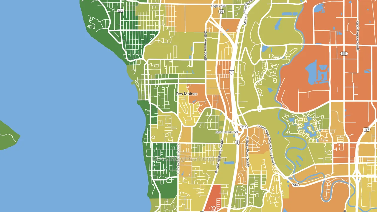 98198, WA block-group voter-turnout map