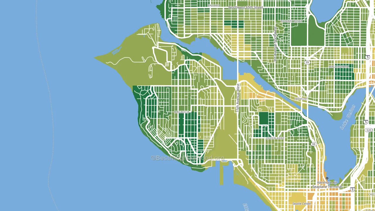 98199, WA block-group voter-turnout map