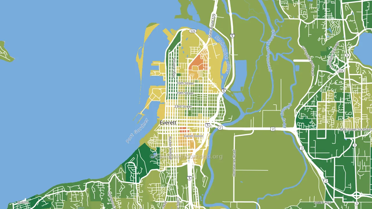 98201, WA block-group voter-turnout map