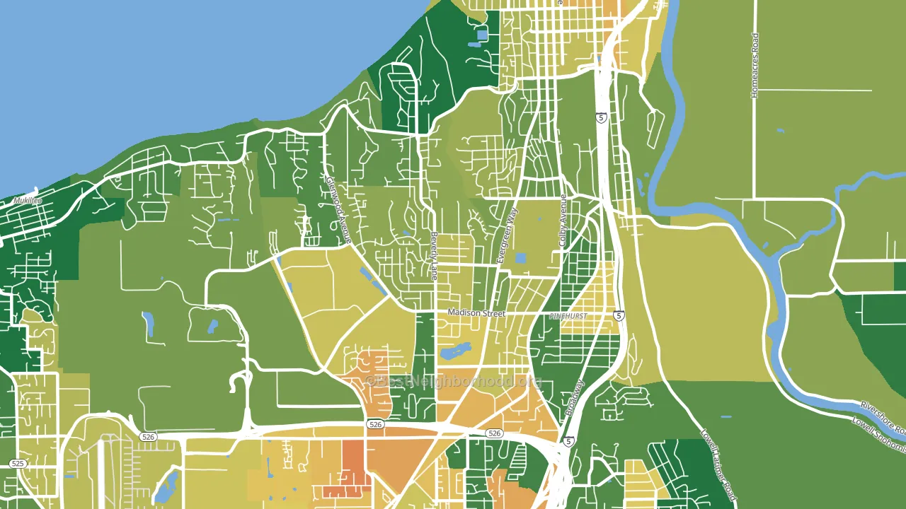 98203, WA block-group voter-turnout map