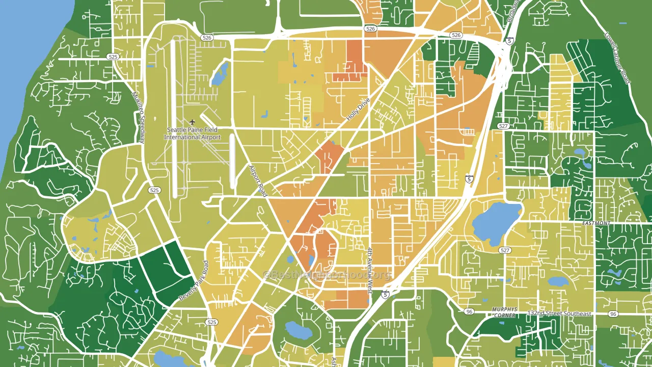 98204, WA block-group voter-turnout map