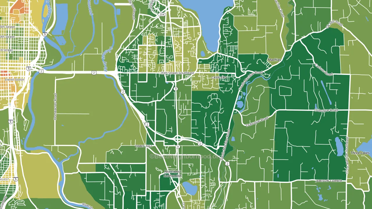 98205, WA block-group voter-turnout map