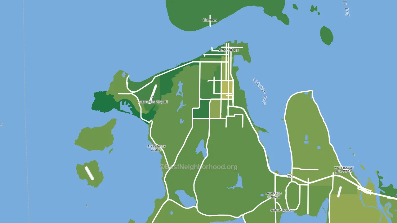 98221, WA block-group voter-turnout map