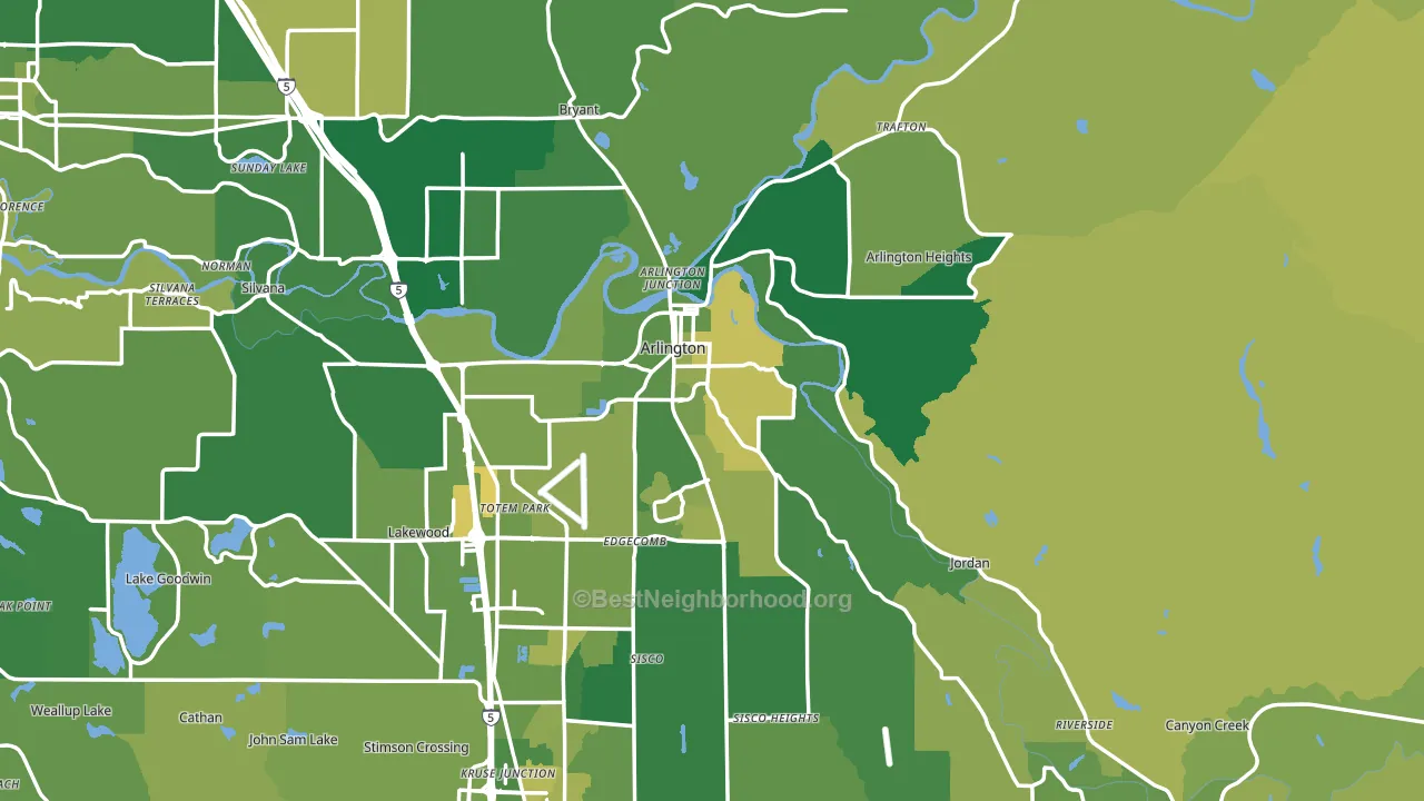 98223, WA block-group voter-turnout map