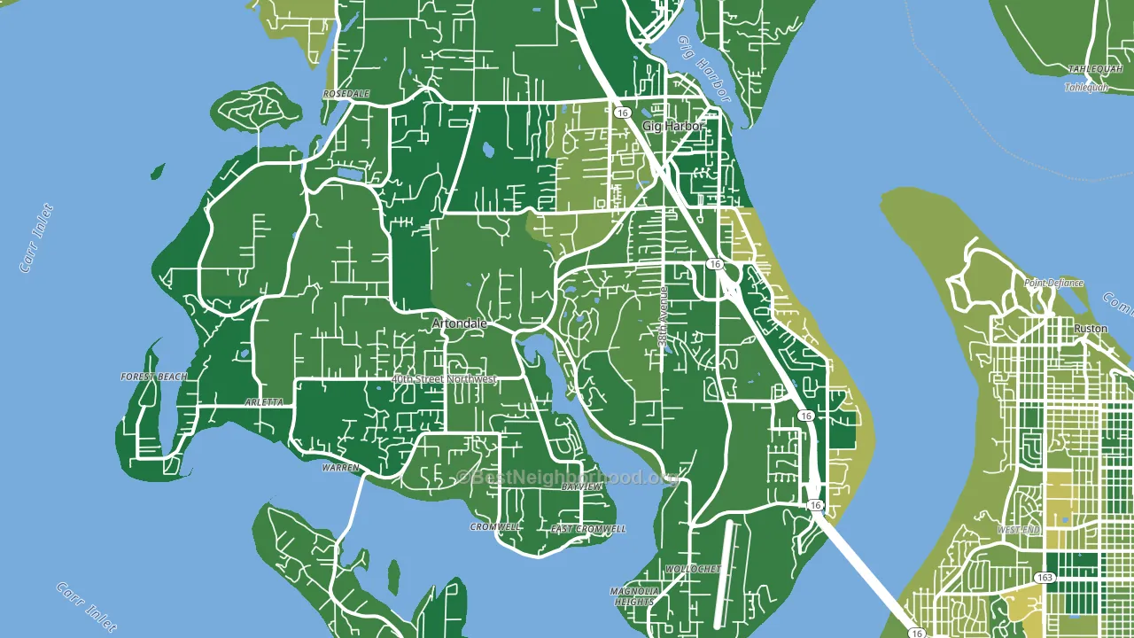 98335, WA block-group voter-turnout map