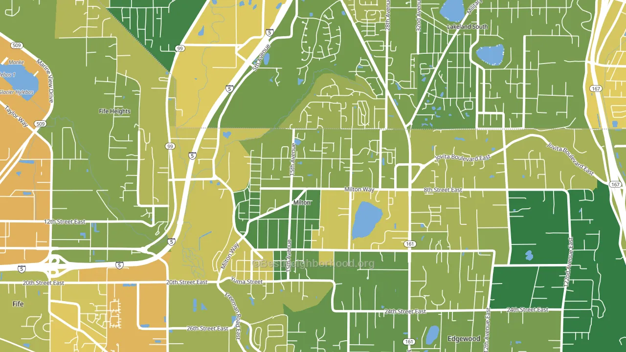 98354, WA block-group voter-turnout map