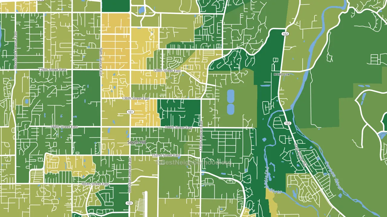 98374, WA block-group voter-turnout map