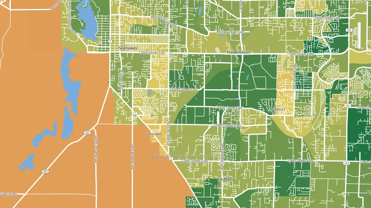 98387, WA block-group voter-turnout map
