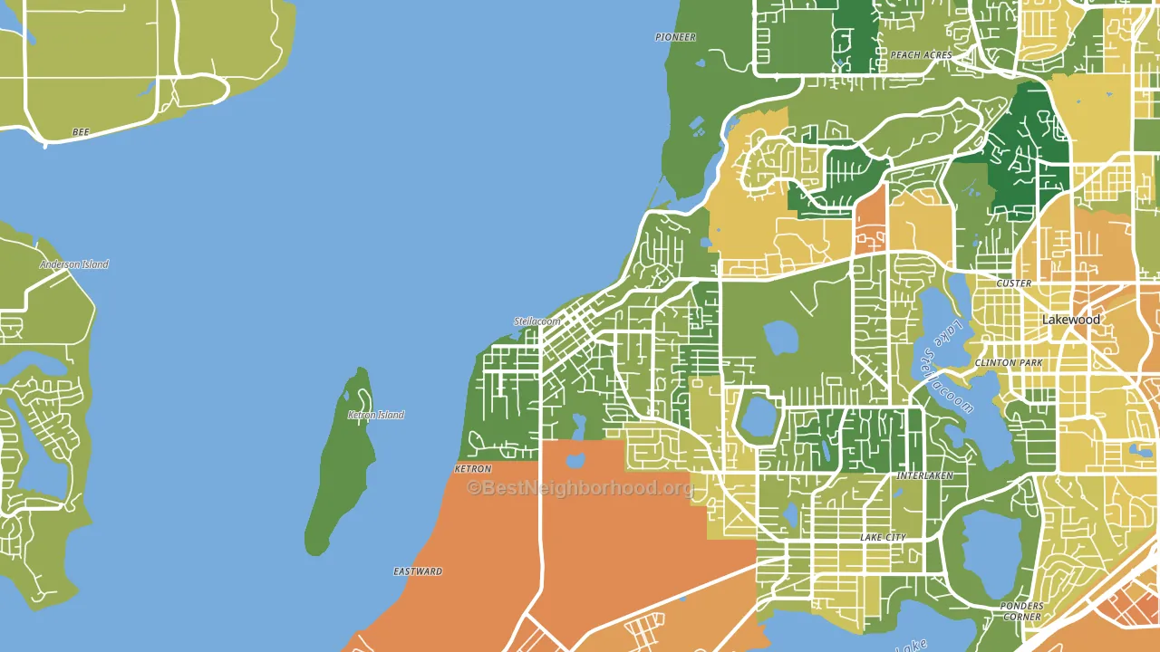 98388, WA block-group voter-turnout map