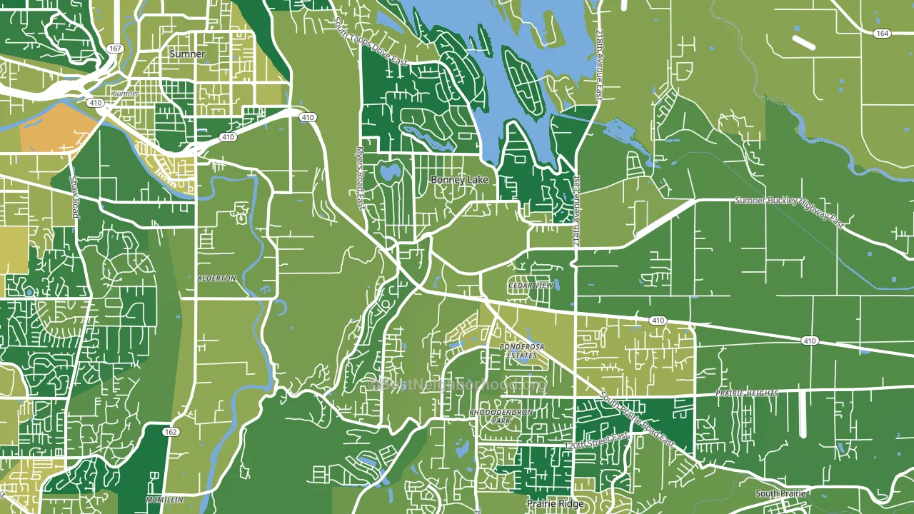 98391, WA block-group voter-turnout map
