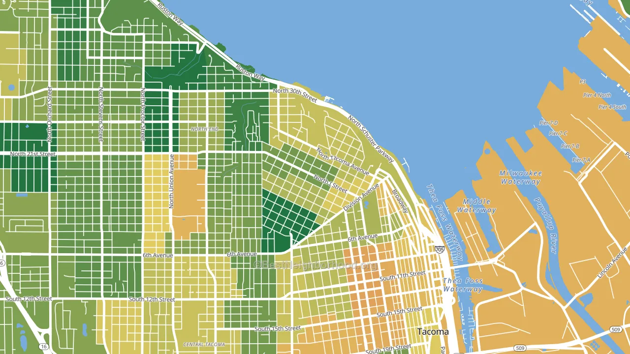 98403, WA block-group voter-turnout map