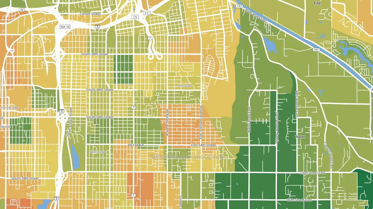98404, WA block-group voter-turnout map