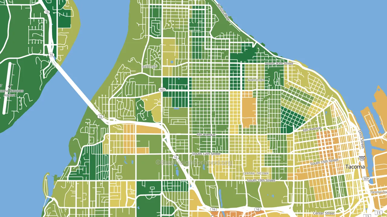 98406, WA block-group voter-turnout map