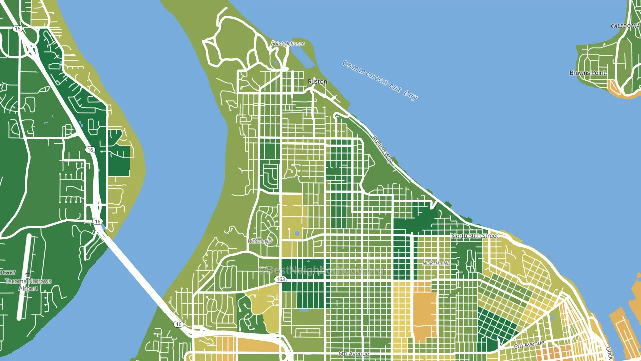 98407, WA block-group voter-turnout map