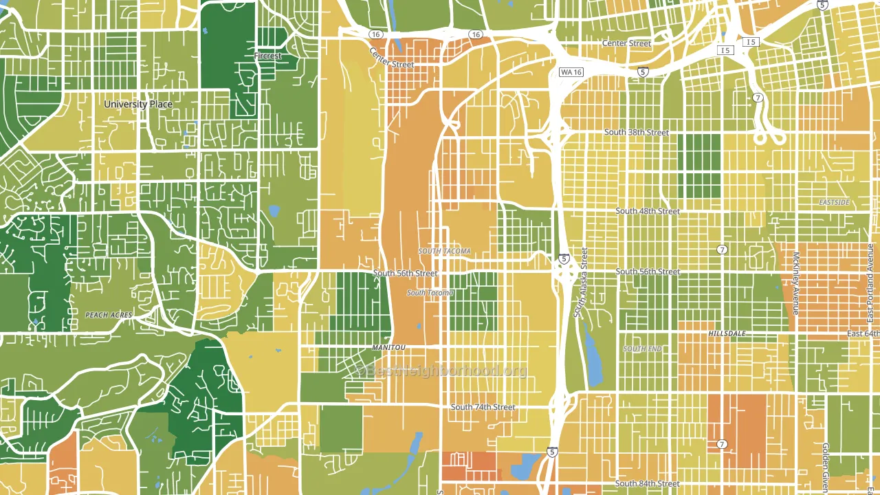 98409, WA block-group voter-turnout map