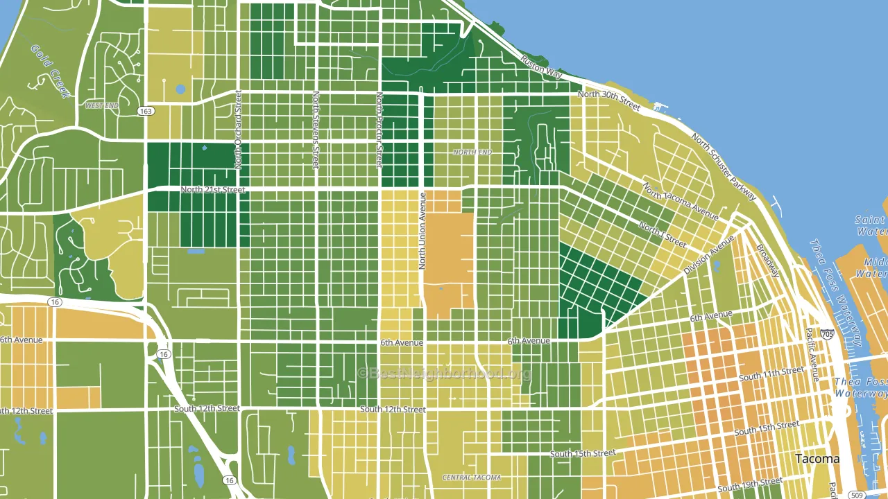 98416, WA block-group voter-turnout map