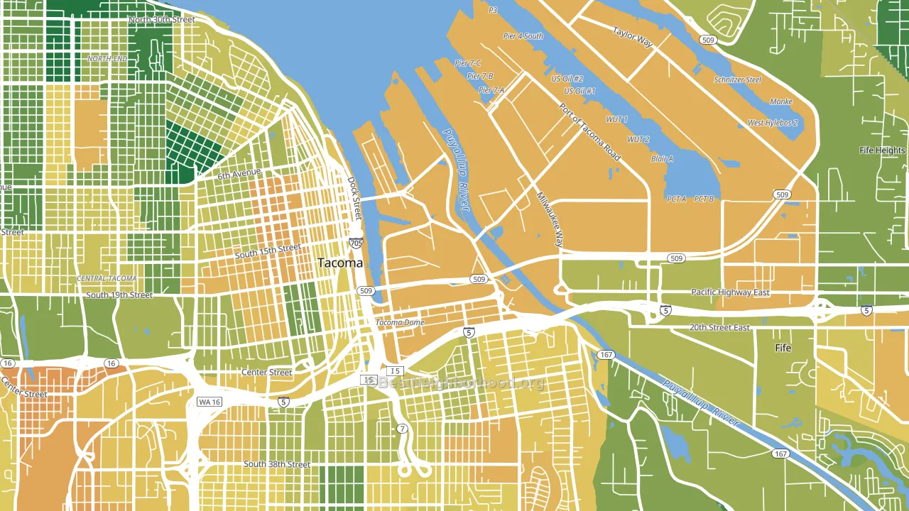 98421, WA block-group voter-turnout map