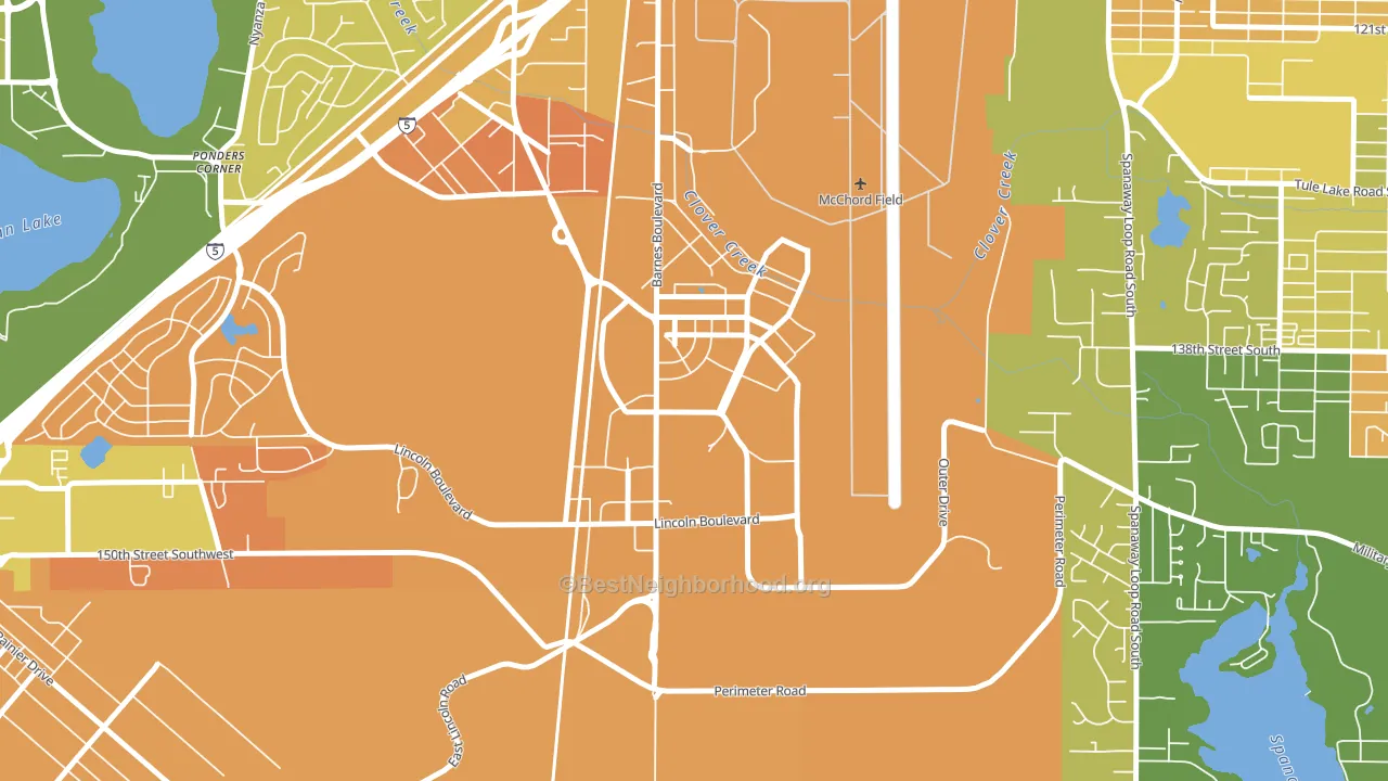 98438, WA block-group voter-turnout map
