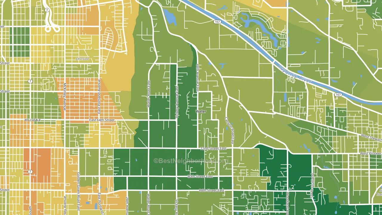 98443, WA block-group voter-turnout map