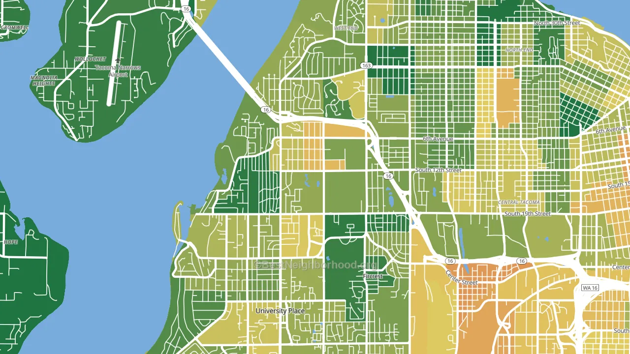 98465, WA block-group voter-turnout map