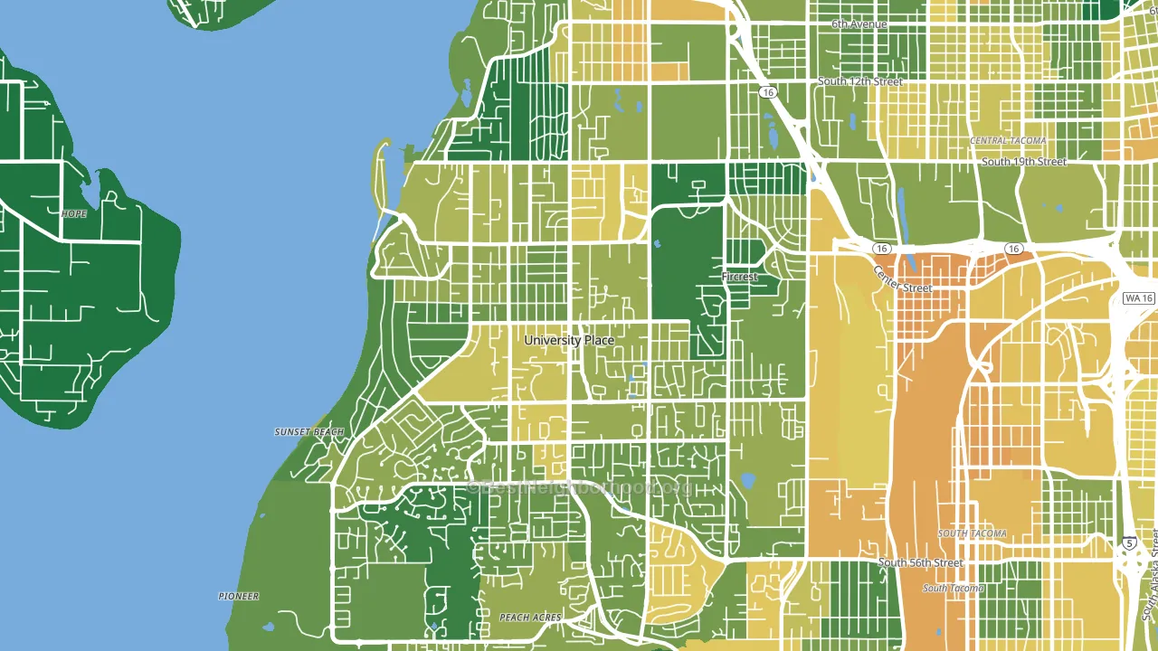 98466, WA block-group voter-turnout map