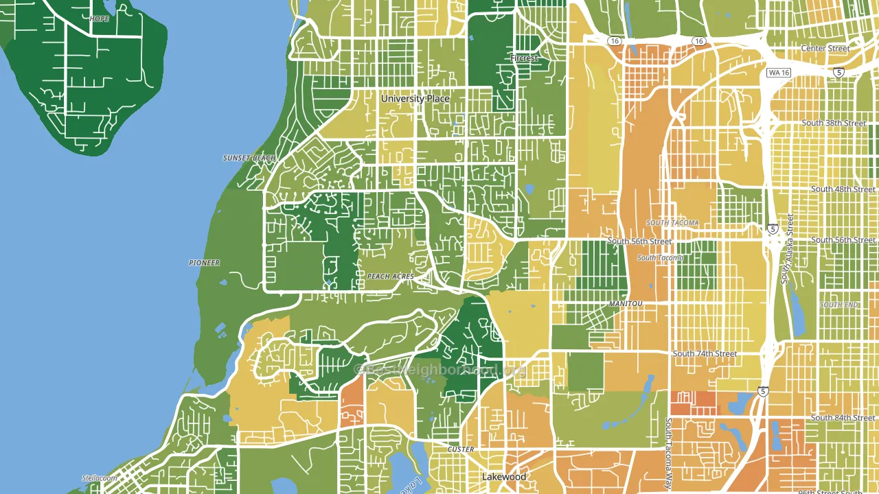 98467, WA block-group voter-turnout map