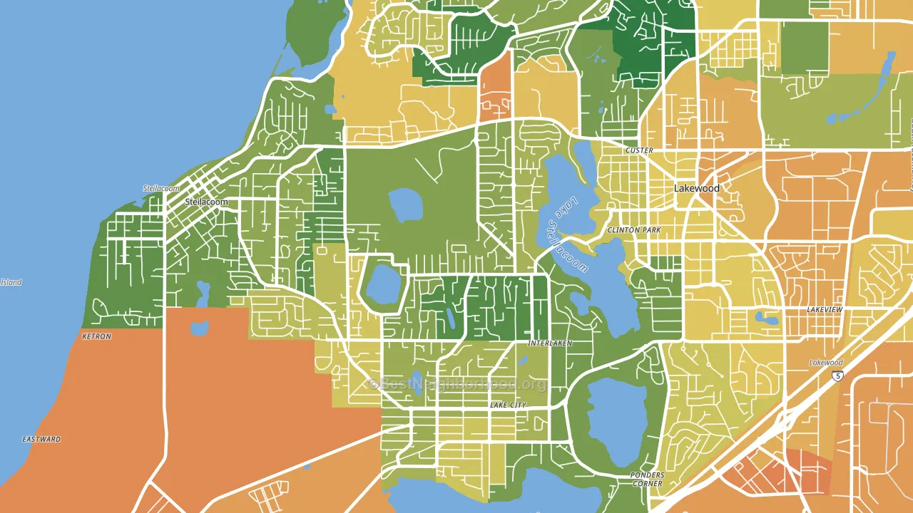 98498, WA block-group voter-turnout map
