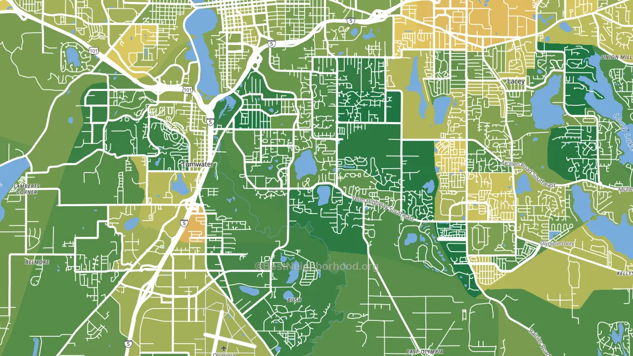 98501, WA block-group voter-turnout map