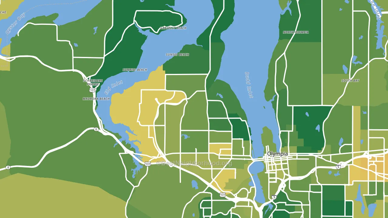 98502, WA block-group voter-turnout map